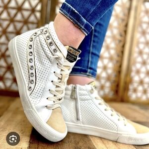 Vintage Havana Excel High Top White and Tan High-Top Sneakers Sz 6.5